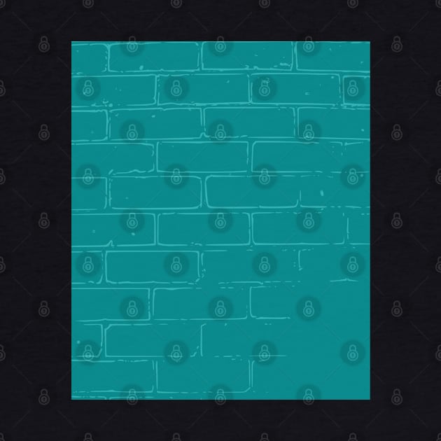 Aqua Brick wall by Boo Face Designs